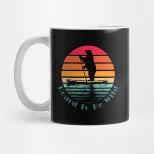 Retro Board To Be Wild Bear Paddleboarding Mug